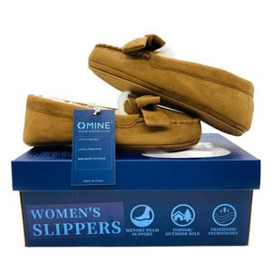 Women's Size 5/6 Small Brown Omine Ultra Soft Memory Foam Flat Moccasin Shoes